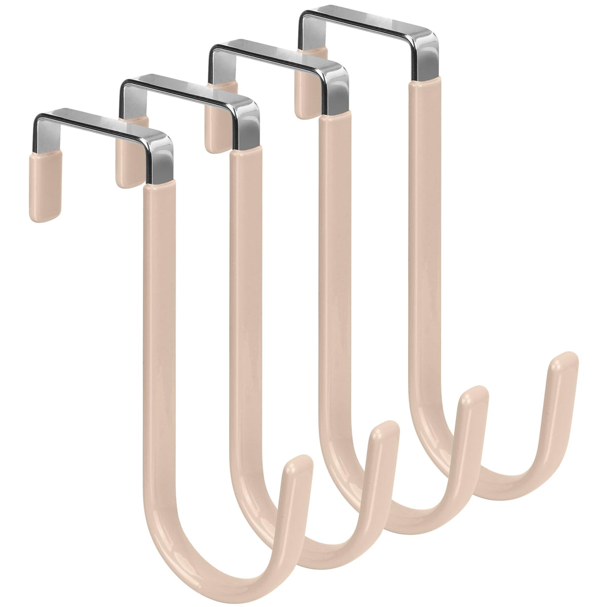 FYY Over the Door Hooks, Single-Hanger 4 Pack, Fits Doors 1 3/8" White