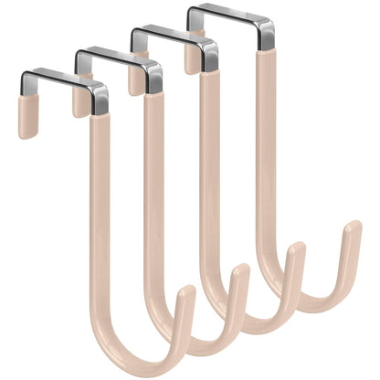FYY Over the Door Hooks, Single-Hanger 4 Pack, Fits Doors 1 3/8" White