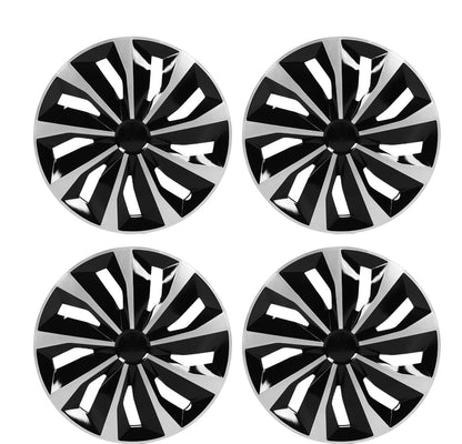 ABX Hubcap Wheel Covers Hub Caps 16 Inch Set of 4 Black & Silver Universal Wheel Rim Cover R16 Stylish Car Decor Wheel Covers for Toyota Camry Nissan Mazda (Black-A1, 16 inch)