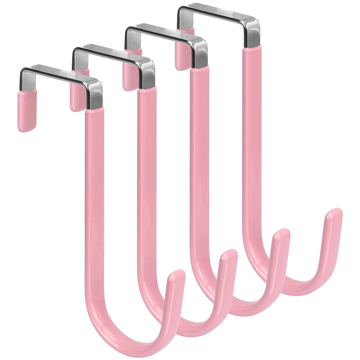 FYY Over the Door Hooks, Single-Hanger 4 Pack, Fits Doors 1 3/8" White