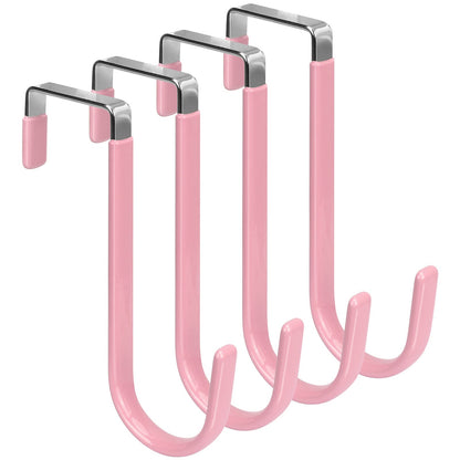 FYY Over the Door Hooks, Single-Hanger 4 Pack, Fits Doors 1 3/8" White