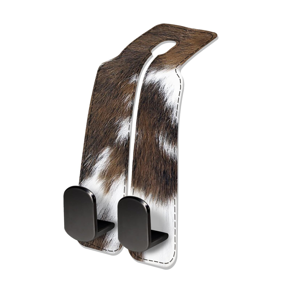 Car Seat Headrest Hook, Universal Leather Cute Hanger Holder Hook, Storage Organizer Interior Accessories for Purse Bags Handbag Retro Cowhide Plaid