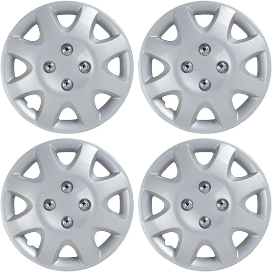 BDK 4-Pack Premium 14" Wheel Rim Cover Hubcaps Fits Japanese JDM Vehicles OEM Style Replacement Snap On Car Truck SUV Hub Cap - 14 Inch Set (Set of 4)