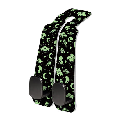 PU Leather Car Seat Hook, Storage Headrest Hanger, Cute Car Backseat Organizer, Car Hooks For Purses and Bags Black Leopard