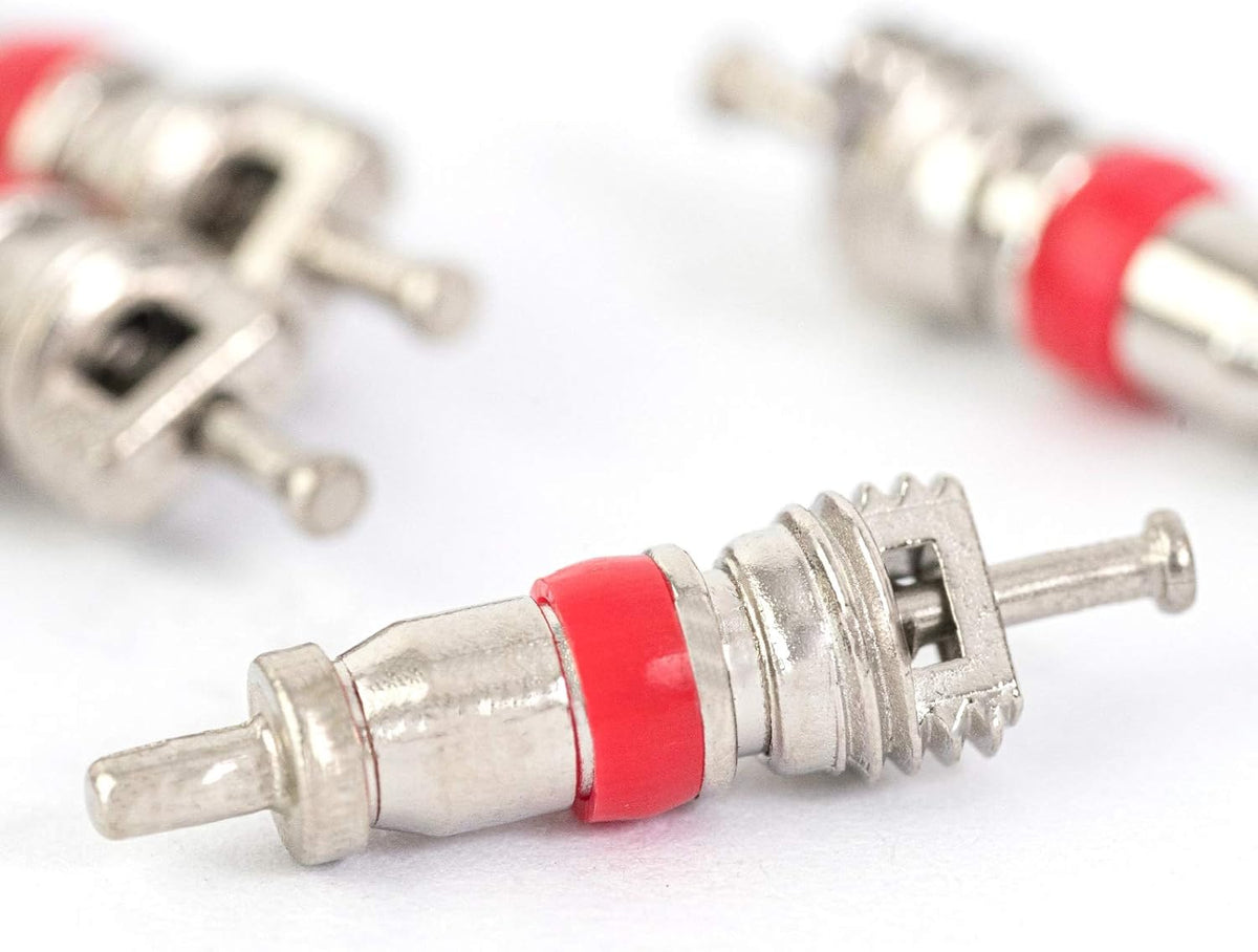 100Pcs Premium Tyre Tire Valve Cores, Valve Stem Core Part Replacement, Universal for Most Models of Cars, Trucks, Motorcycles and Bicycles