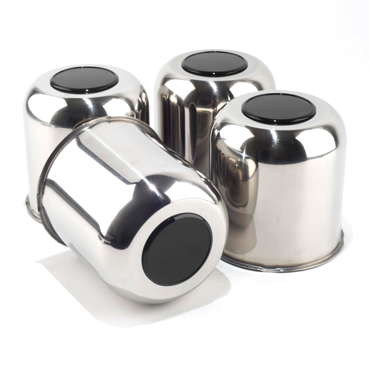 4Pcs 4.25" Stainless Trailer Wheel Center Caps, 4.29" H Chrome