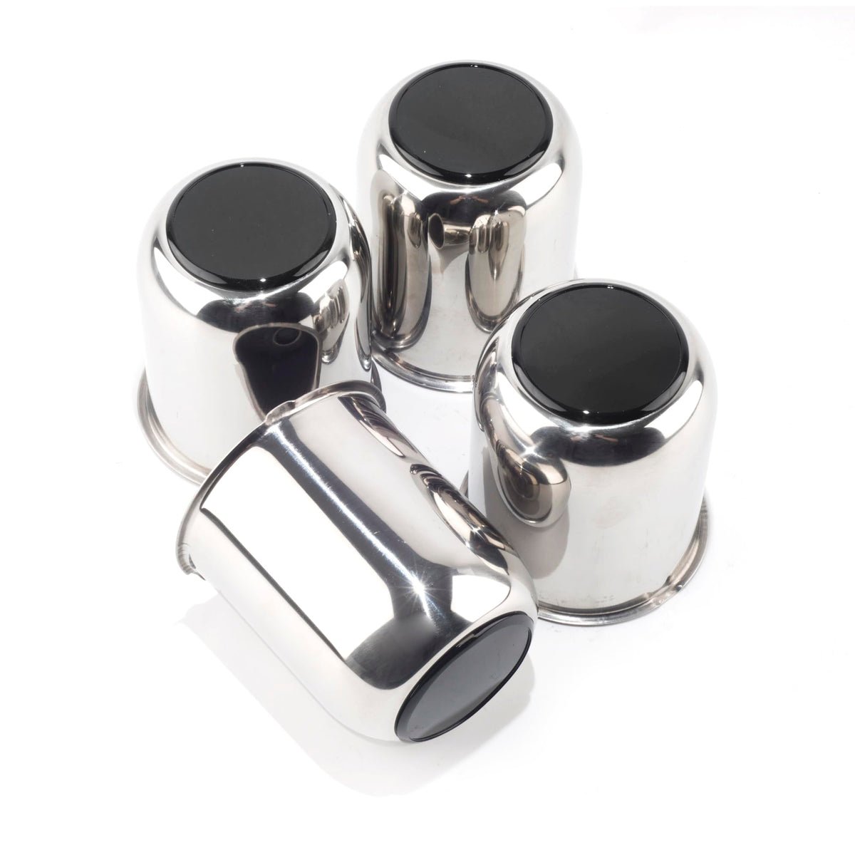 4Pcs 4.25" Stainless Trailer Wheel Center Caps, 4.29" H Chrome