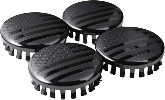 (Set of 4) for Chevrolet 3 1/4 inches=83mm Blackout American USA Flag Wheel Center Caps Covers HubCap fit Most 18"&20"&22" Rims for Suburban Silverado Tahoe & GMC Sierra Yukon Denali 22837060 9596403