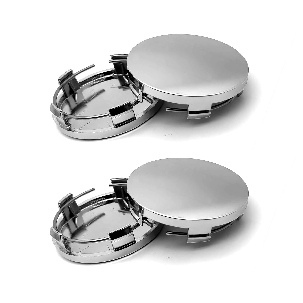 4 PCS Car Wheel Center Hub Cover, 60MM/2.36In Outer Diameter and 56MM/2.2In Inner Diameter, Snap-in Vehicle Rim Hub Caps Accessories (Silver)
