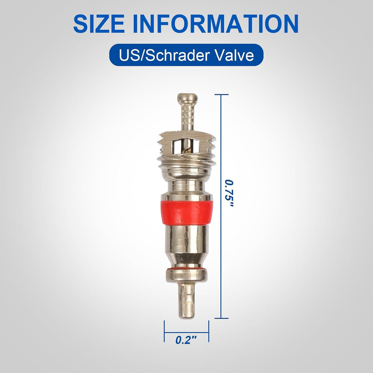 9002/TRC1 Nickel Plated Brass Tire Valve Core for Most Automotive, RV, ATV, Tire Valve Stems Remover Replacement, Length 0.75'',Dia 0.2'', Pack of 100