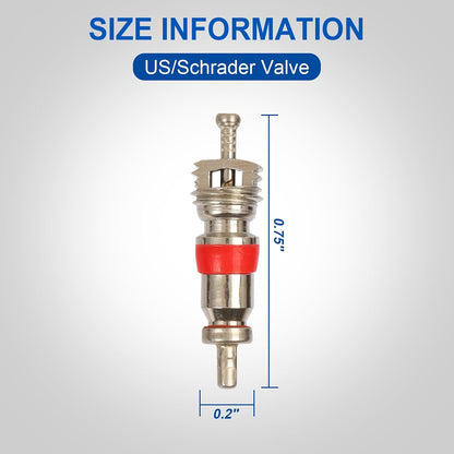 9002/TRC1 Nickel Plated Brass Tire Valve Core for Most Automotive, RV, ATV, Tire Valve Stems Remover Replacement, Length 0.75'',Dia 0.2'', Pack of 100