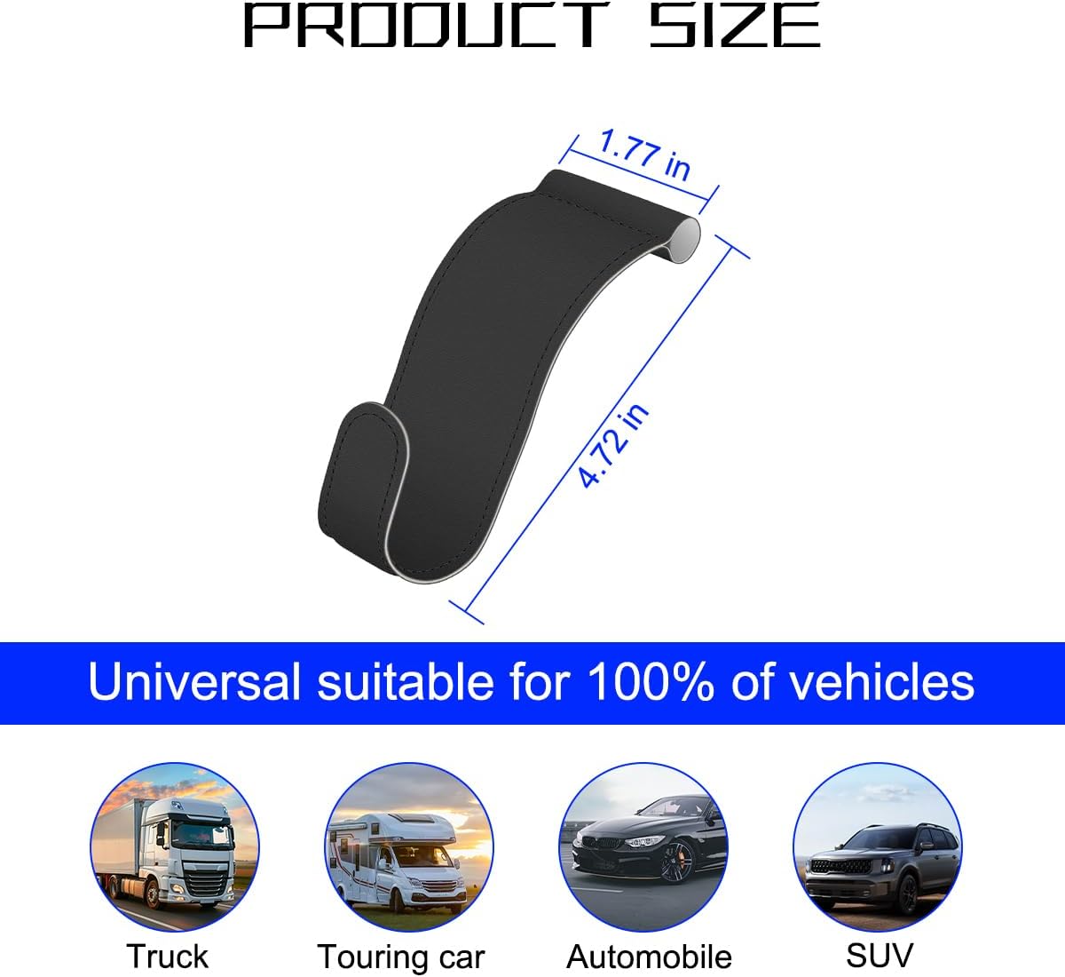 Bittwee 2PCS Car Glove Box Hooks Passenger Storage Hangers Black