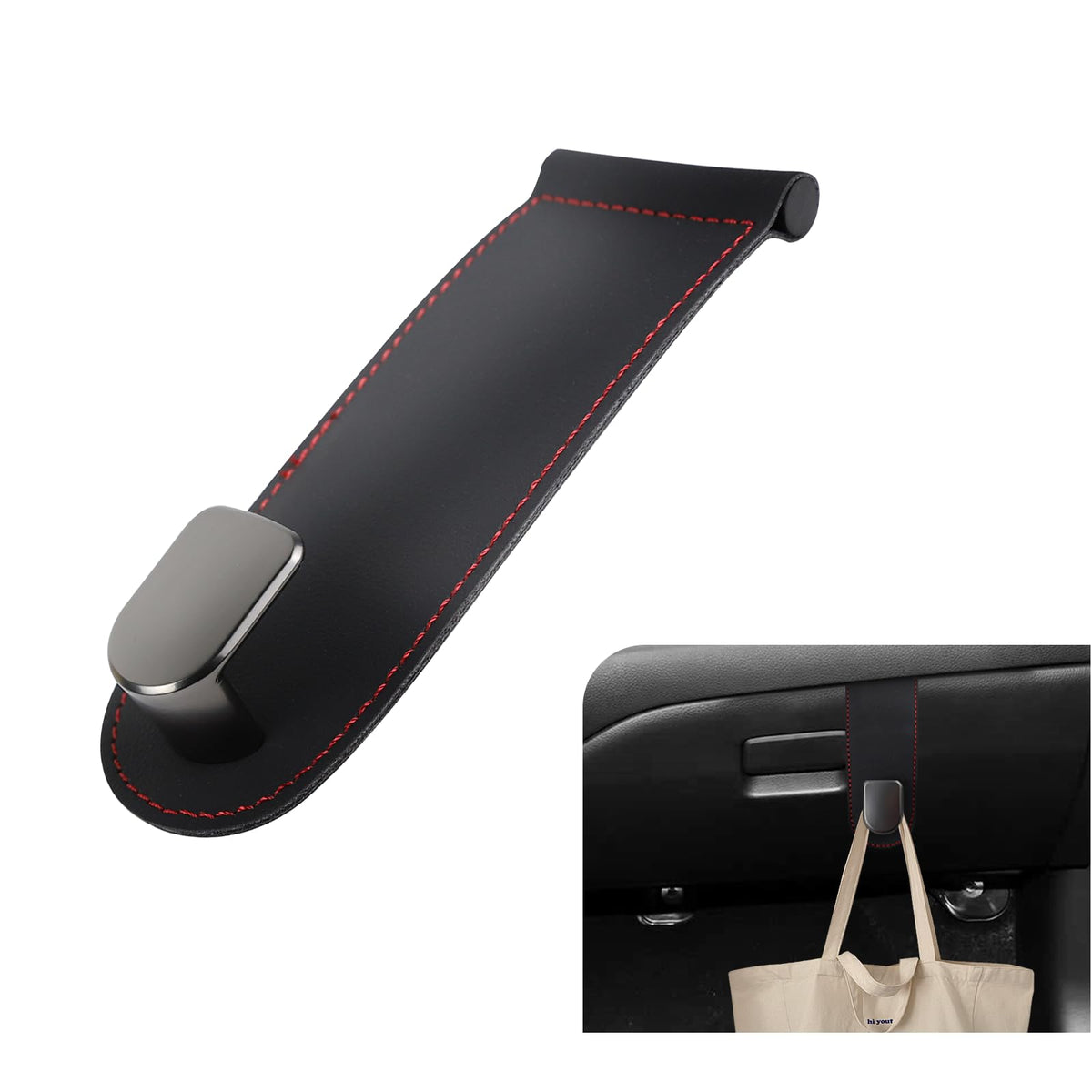 wuyaoyao Car Co-Pilot Glovebox Hooks, Automotive Co-Pilot Glove Box Hanging Storage Hook, Vehicle Purse Hanger Organizer for Handbag Grocery Bag Umbrella, Universal Car Accessories (Double Hooks)