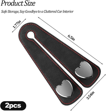 BESULEN Car Seat Headrest Hook, 2PCS Vehicle Seat Back Hanger Organizer for Handbag Purse Coat, Automotive Interior Headrest Double Storage Hook, Universal Fit (Black)