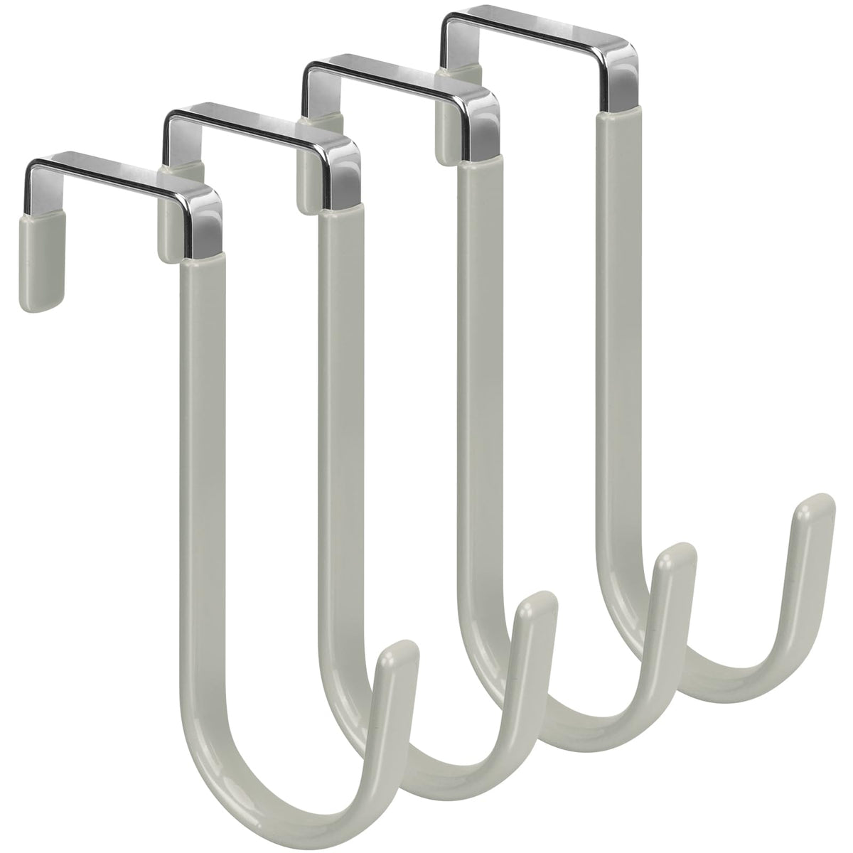 FYY Over the Door Hooks, Single-Hanger 4 Pack, Fits Doors 1 3/8" White