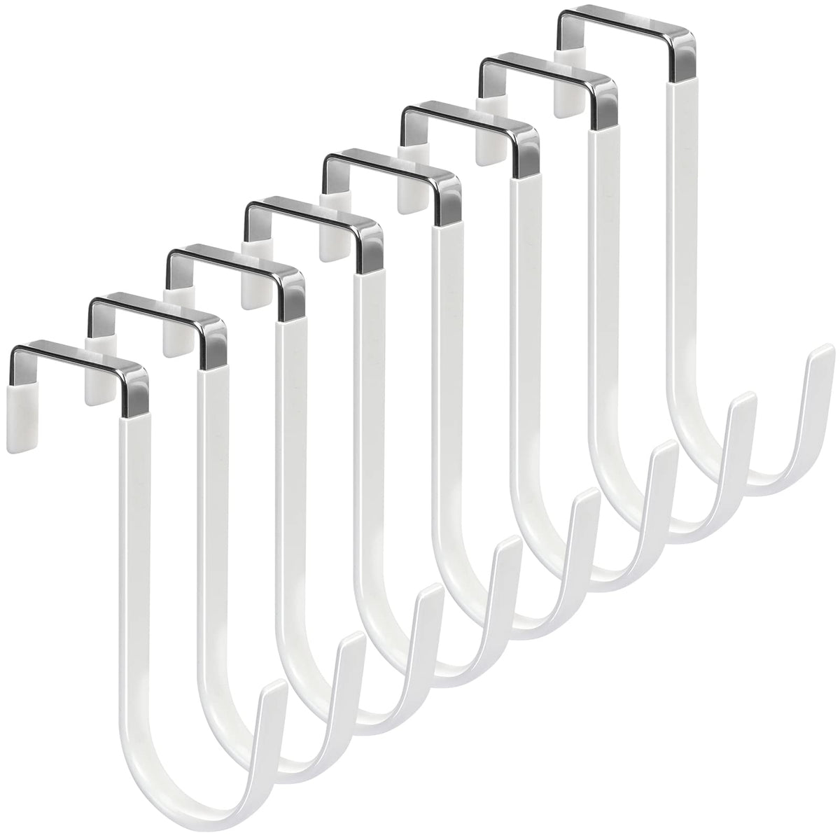FYY Over the Door Hooks, Single-Hanger 4 Pack, Fits Doors 1 3/8" White