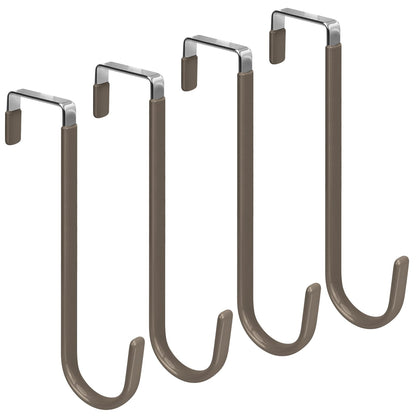 FYY Over the Door Hooks, Single-Hanger 4 Pack, Fits Doors 1 3/8" White