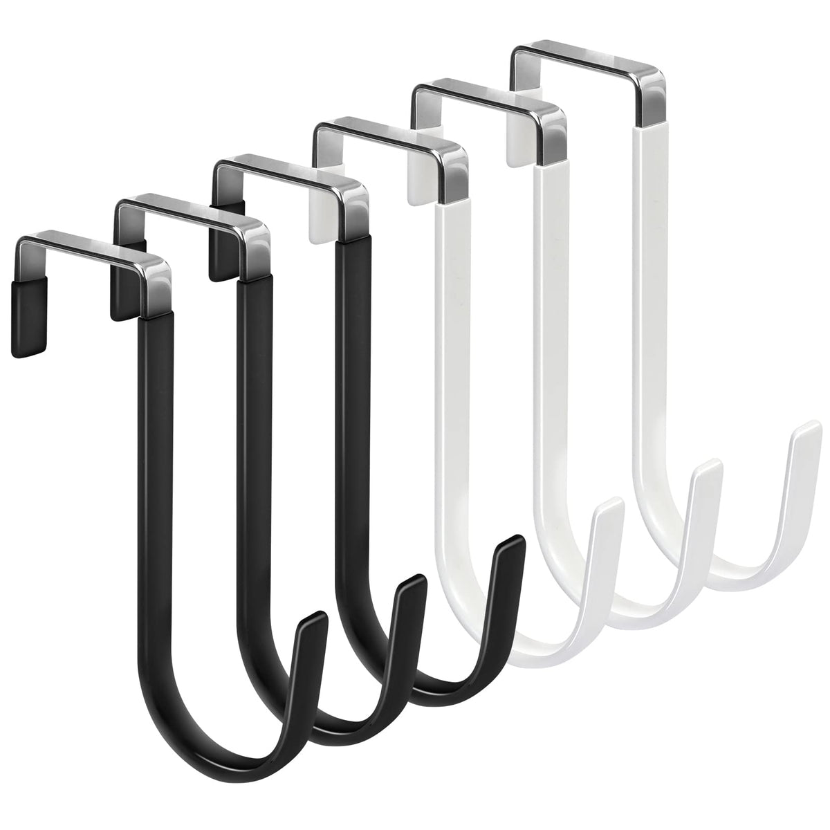 FYY Over the Door Hooks, Single-Hanger 4 Pack, Fits Doors 1 3/8" White