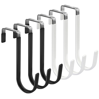 FYY Over the Door Hooks, Single-Hanger 4 Pack, Fits Doors 1 3/8" White