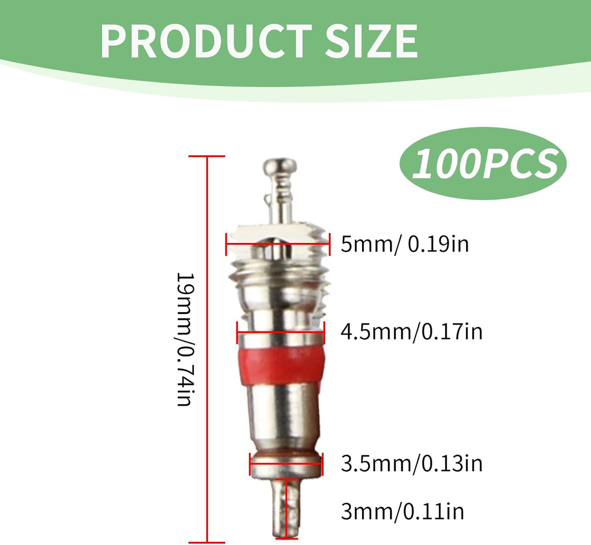 100 Pcs Valve Core for Tires, Universal Valve Stem Cores Replacement, for Car Truck Motorcycle Vehicle Repair Bicycle Tires Air Conditioning Systems and RV Maintenance