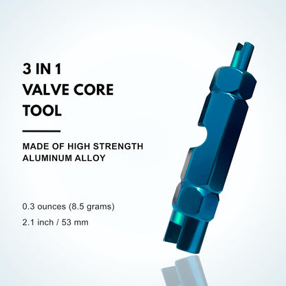 Tire Valve Core & Stem Removal Tool, Schrader Remover with 6Pcs Valve Cores