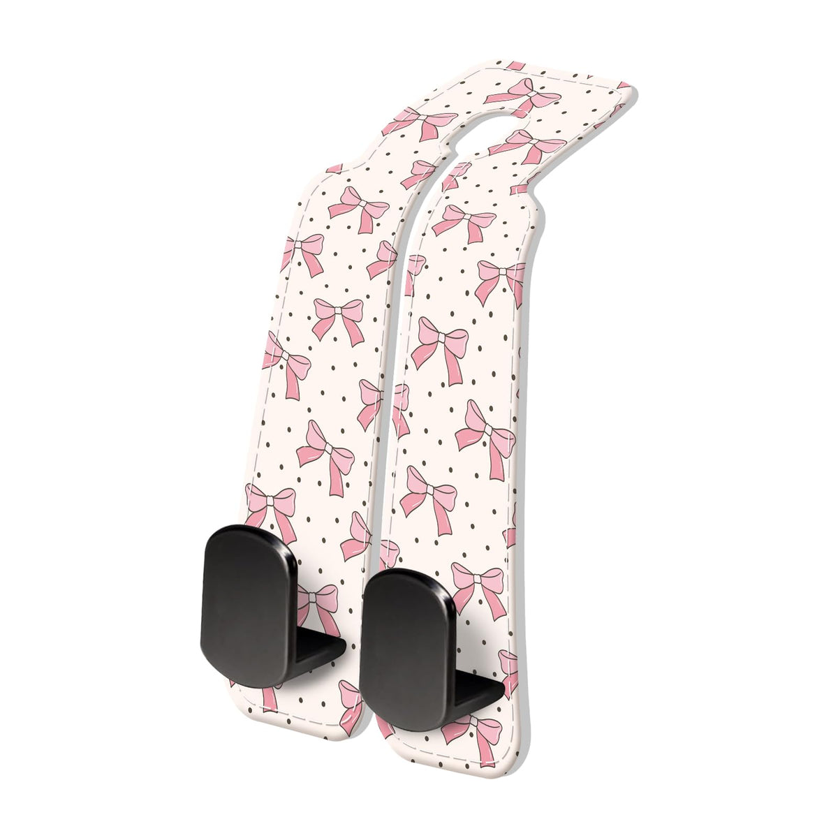 PU Leather Car Seat Hook, Storage Headrest Hanger, Cute Car Backseat Organizer, Car Hooks For Purses and Bags Black Leopard