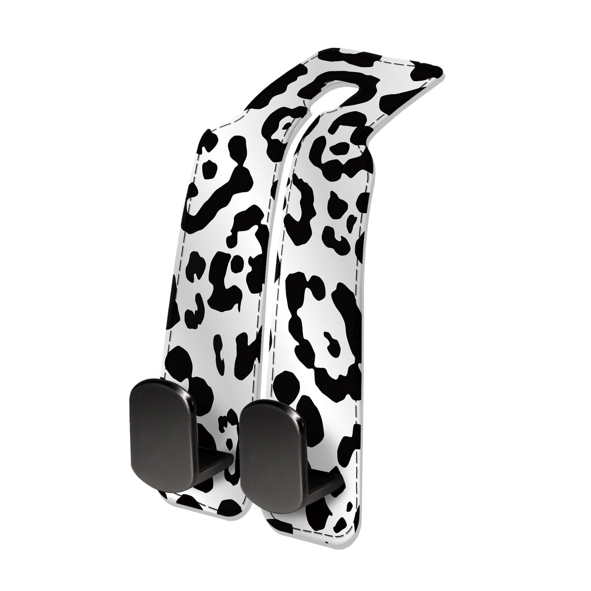 Car Seat Headrest Hook, Universal Leather Cute Hanger Holder Hook, Storage Organizer Interior Accessories for Purse Bags Handbag Retro Cowhide Plaid