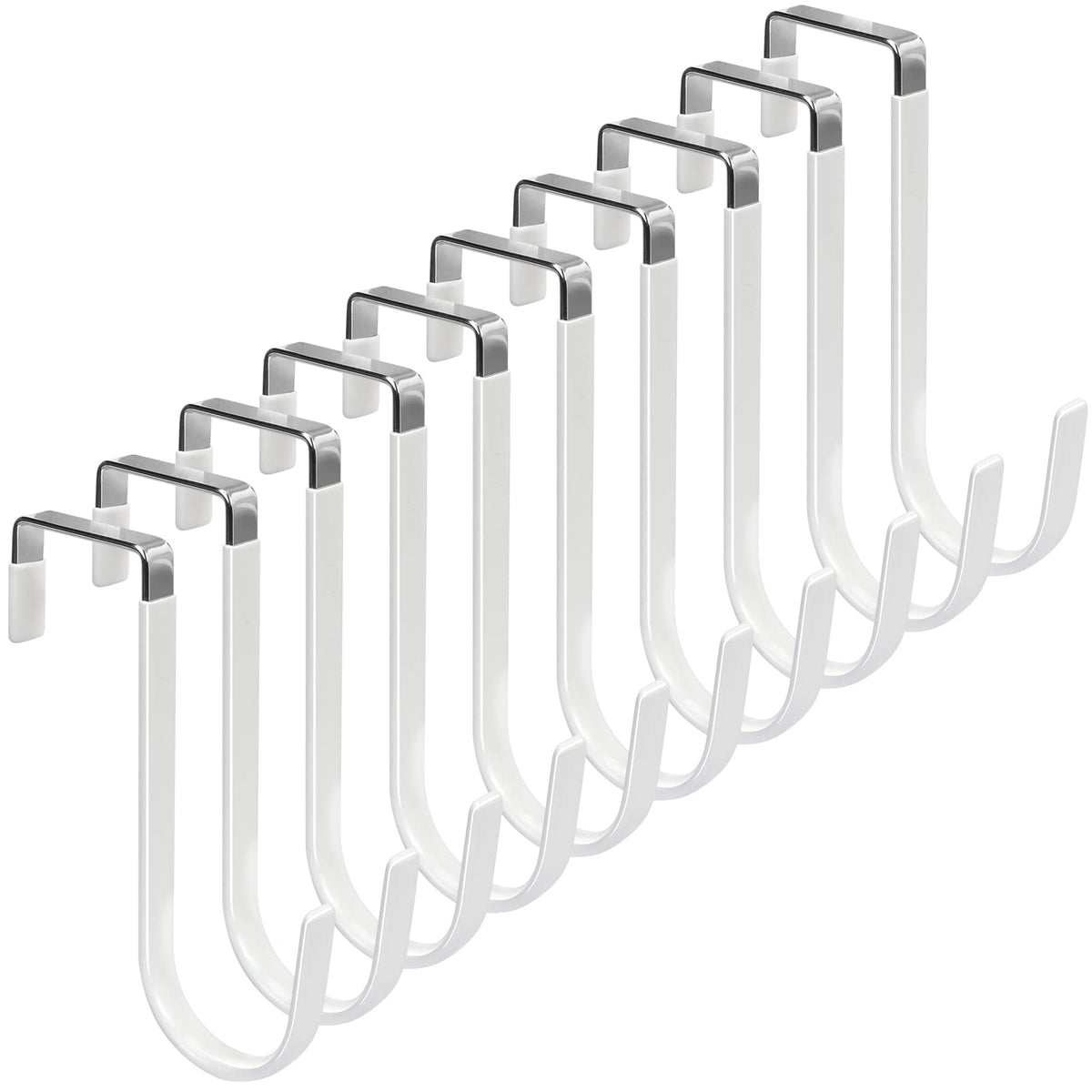 FYY Over the Door Hooks, Single-Hanger 4 Pack, Fits Doors 1 3/8" White