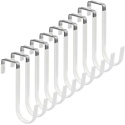 FYY Over the Door Hooks, Single-Hanger 4 Pack, Fits Doors 1 3/8" White