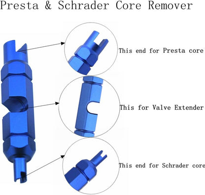 20 Pieces Presta Valve Core 4 Pieces Alloy Presta Valve Caps with Valve Core Remover Tool
