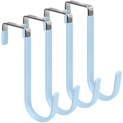 FYY Over the Door Hooks, Single-Hanger 4 Pack, Fits Doors 1 3/8" White