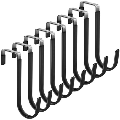 FYY Over the Door Hooks, Single-Hanger 4 Pack, Fits Doors 1 3/8" White