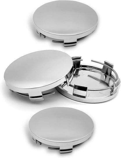 4PCS Car Wheel Center Caps, 60MM/2.36In OD 56MM/2.2In ID Center Hub Cover, ABS Snap-in Vehicle Rim Hub Caps, Rustproof Dustproof Center Cap for Rims, Universal Wheel Hub Decoration (Silver)