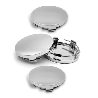 4PCS Car Wheel Center Caps, 60MM/2.36In OD 56MM/2.2In ID Center Hub Cover, ABS Snap-in Vehicle Rim Hub Caps, Rustproof Dustproof Center Cap for Rims, Universal Wheel Hub Decoration (Silver)
