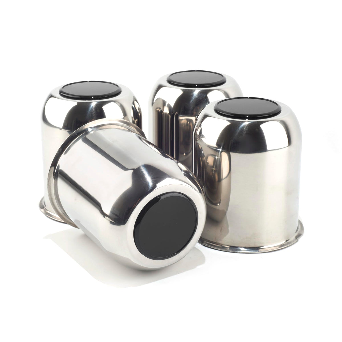 4Pcs 4.25" Stainless Trailer Wheel Center Caps, 4.29" H Chrome