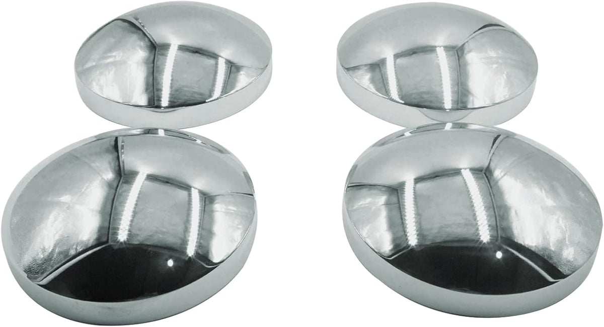 Semi Truck Hub Covers - 4 x Chrome Metal 8" Dome Style Hub Caps Dome Semi Truck Rear Wheel Covers