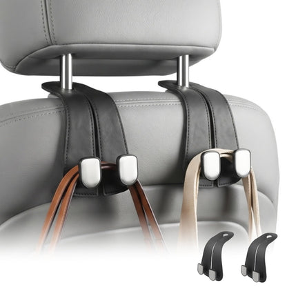 2 Pack Car Purse Hooks, Leather Car Headrest Hooks for Purses & Bags(Black)