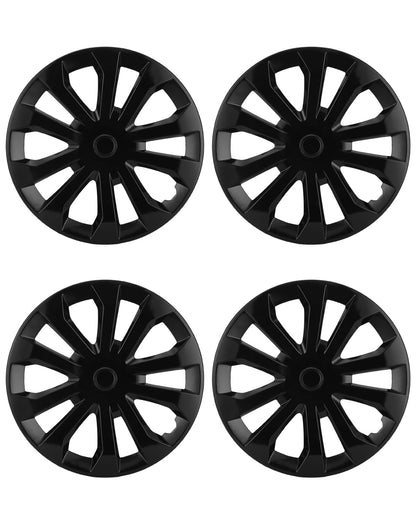 ABX Hubcap Wheel Covers Hub Caps 16 Inch Set of 4 Black & Silver Universal Wheel Rim Cover R16 Stylish Car Decor Wheel Covers for Toyota Camry Nissan Mazda (Black-A1, 16 inch)