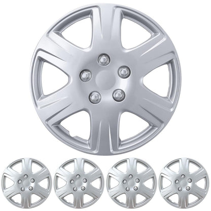 BDK 15 Inch Replacement Hubcaps for Cars (Set of 4), Wheel Cover Hub Cap