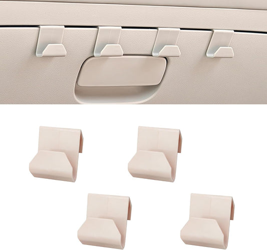 4 PCS Car Co-Pilot Glovebox Hooks, Hanger Storage Organizer for Cars, Co-Pilot Glove Box Purse Hook, Universal for Most Cars (White)