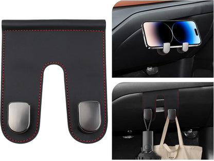 wuyaoyao Car Co-Pilot Glovebox Hooks, Automotive Co-Pilot Glove Box Hanging Storage Hook, Vehicle Purse Hanger Organizer for Handbag Grocery Bag Umbrella, Universal Car Accessories (Double Hooks)