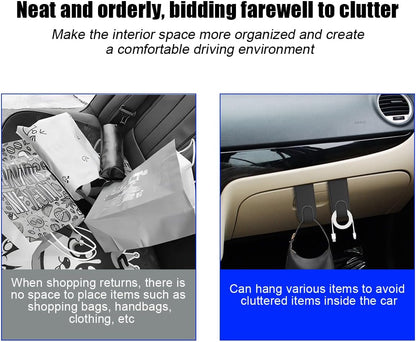 Bittwee 2PCS Car Glove Box Hooks Passenger Storage Hangers Black