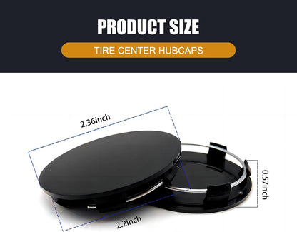4 PCS Car Wheel Center Hub Cover, 60MM/2.36In Outer Diameter and 56MM/2.2In Inner Diameter, Snap-in Vehicle Rim Hub Caps Accessories (Silver)