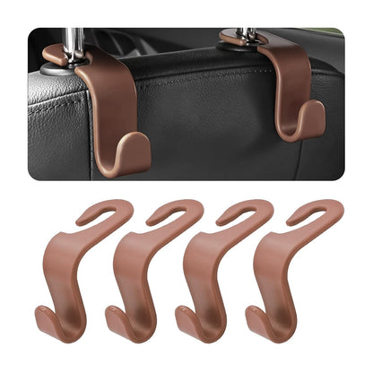 4 Pack Headrest Hooks for Vehicle Seats, Black/Black Flag