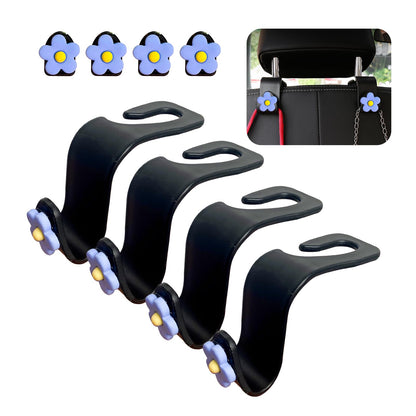 Augeny 8 PCS Car Seat Headrest Hook, Auto Seat Hook Hanger Storage Organizer, Adhesive Hooks for Purse Coat Umbrella Grocery Bag, Universal Interior Accessories for All Vehicles (Blue)
