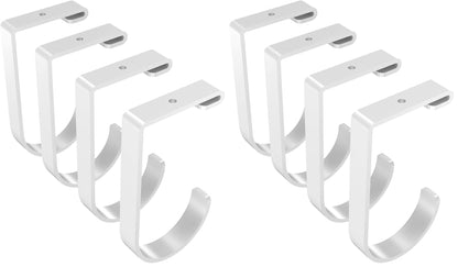 FLEXIMOUNTS 4 Pack Add-On Storage Flat Hooks, White