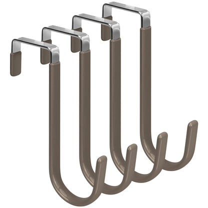FYY Over the Door Hooks, Single-Hanger 4 Pack, Fits Doors 1 3/8" White