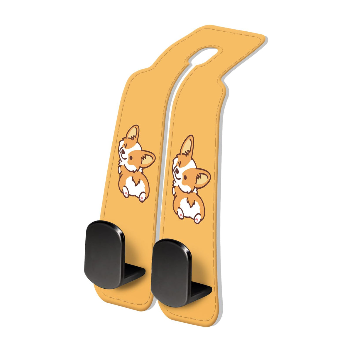 PU Leather Car Seat Hook, Storage Headrest Hanger, Cute Car Backseat Organizer, Car Hooks For Purses and Bags Black Leopard