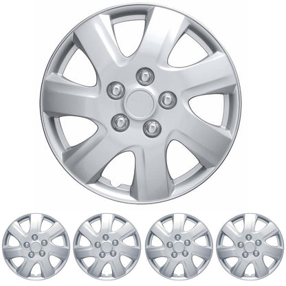 BDK (4-Pack) Premium 16" Wheel Rim Cover Hubcaps OEM Style for Toyota Camry Style Replacement Snap On Car Truck SUV Hub Cap - 16 Inch Set