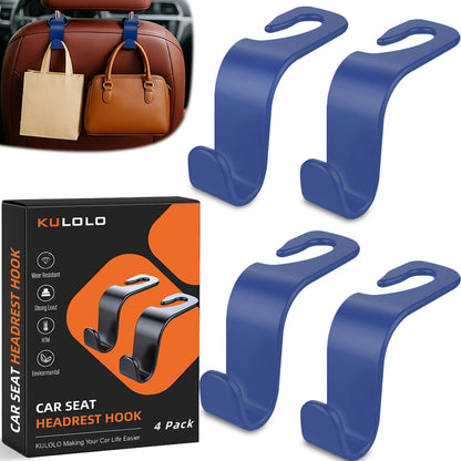 4-Pack Car Seat Hooks - 55 lb Each, Fits 0.32-0.55 in Headrest Rods
